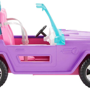 Barbie Toy Car, Doll-Sized SUV, Purple Off-Road Vehicle with 2 Pink Seats & Treaded, Rolling Wheels
