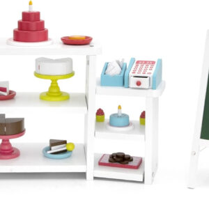 Playtime by Eimmie 18 Inch Doll Furniture - Bakery Set & Accessories - Fits American, Generation, My Life & Similar 14"-18" Girl Dolls - White Wood Playset - Girls Toys - 18 inch Doll Playset