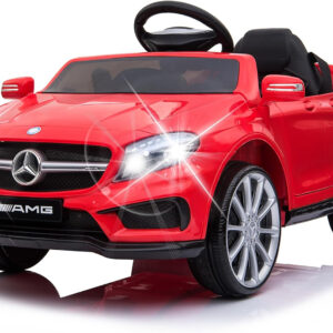 12V Electric Car for Kids, Toddler Electric Vehicle, Children Ride On Toy with Parental Remote Control, Battery Powered Wheels, Double Doors, 5 Point Safety Belt,LED Light (red)