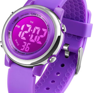 cofuo Kids Digital Sport Waterproof Watch for Girls Boys, Kid Sports Outdoor LED Electrical Watches with Luminous Alarm Stopwatch Child Wristwatch