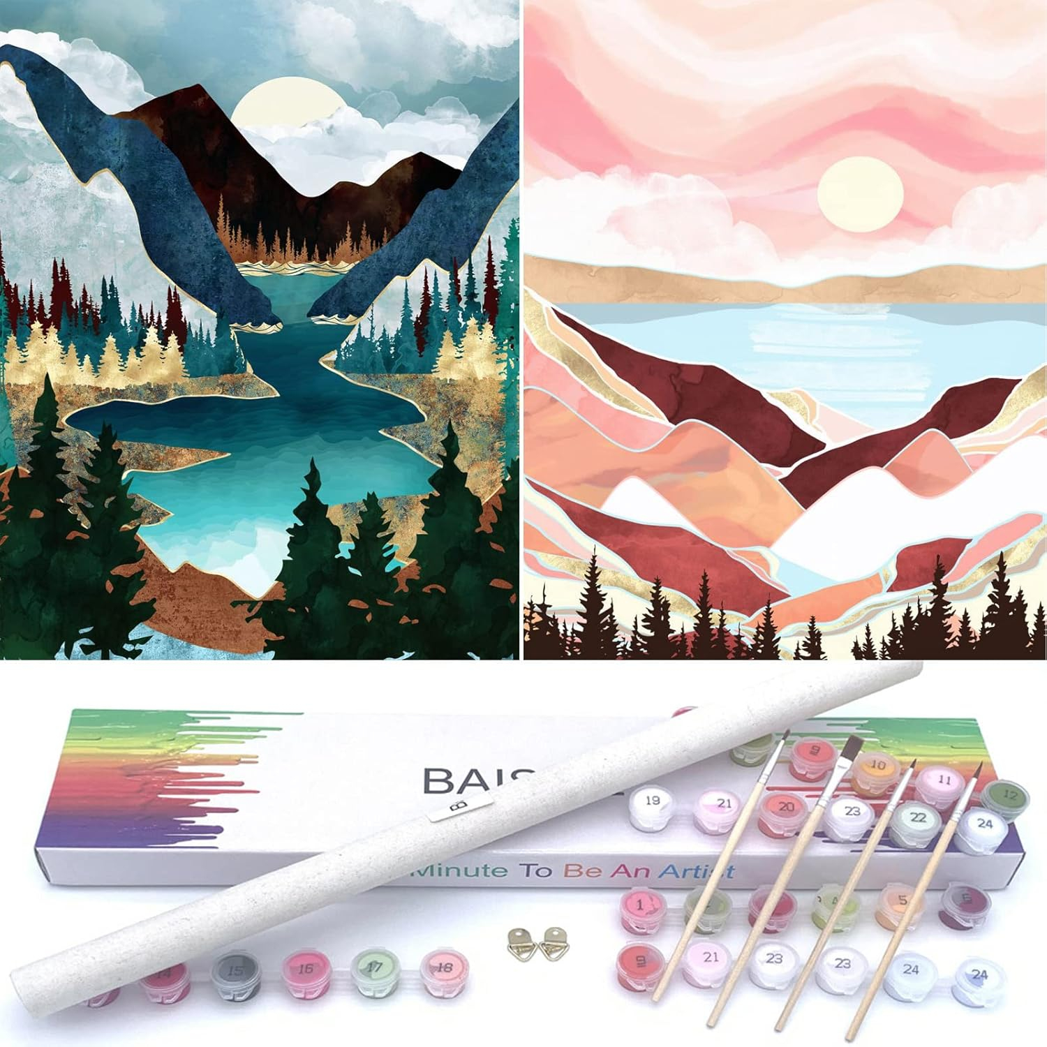 BAISITE Paint by Numbers Kit for Adults Beginners,12