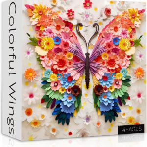 Butterfly Puzzles for Adults 1000 Pieces, Challenging Colorful Flower Butterflies Puzzles Puzzle