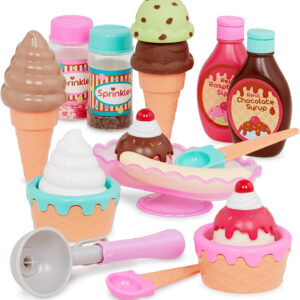 Battat- Play Circle- Toy Food – Ice Cream Set – Kitchen Accessories For Kids- Pretend Play- Sweet Treats Ice Cream Parlour- 3 years + (21 Pcs)