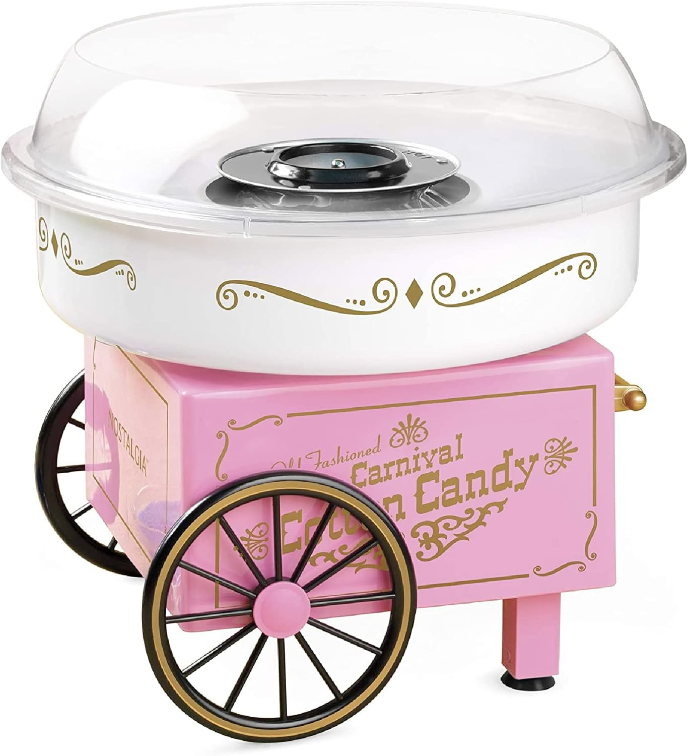 Nostalgia Cotton Candy Machine - Retro Cotton Candy Machine for Kids with 2 Reusable Cones, 1 Sugar
