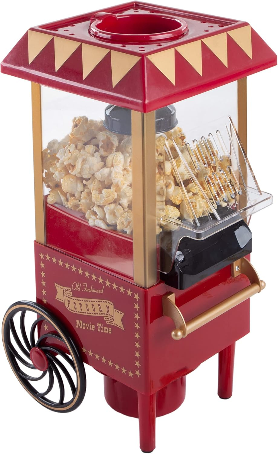 Air Popper Popcorn Maker – Vintage-Style Countertop Popper Machine with 6-Cup Capacity by Great Northern Popcorn Company (Red)