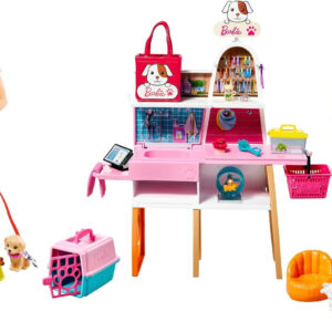 Barbie Doll & Playset, Pet Boutique with 4 Pets, Color-Change Grooming Feature & 20+ Themed Accessories