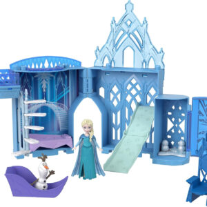 Mattel Disney Frozen Toys, Elsa Ice Palace Storytime Stackers, Castle Doll House Playset with Small Doll & 8 Accessories, Travel Toy with Handle
