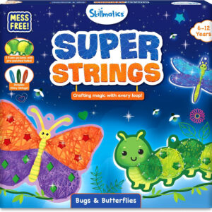 Skillmatics Art & Craft Activity - Super Strings Bugs & Butterflies, Mess-Free Art for Kids, Craft Kits & Supplies, DIY Creative Activity, Gifts for Boys & Girls Ages 6, 7, 8, 9, 10, 11, 12