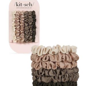 Kitsch Satin Hair Scrunchies for Women, Softer Than Silk Scrunchies for Hair | Satin Scrunchies for Girls | Satin Hair Ties for Women, Silk Hair Ties No Damage, Silk Ponytail Holders, 6pcs Eucalyptus
