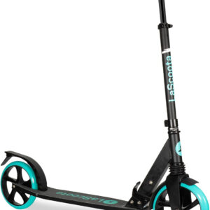LaScoota Kick Scooter for Kids Ages 6+, Teens & Adults, Large 8" Sturdy Urethane Wheels. Adjustable Handlebar, Lightweight, Foldable, 220lbs Max Load