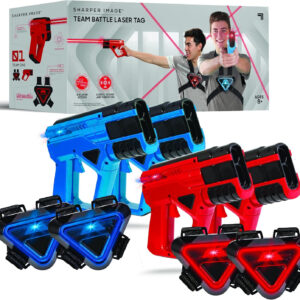 Sharper Image Laser Tag Set, 2-Pack of Blaster Guns & Armor Vests, Safe for Kids & Adults, Indoor & Outdoor Battle Game, Multiplayer Team Mode, Fun Party Activity, Cool Electronic Toy Gift, Ages 8+