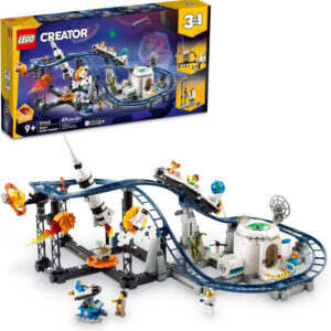 LEGO Creator 3 in 1 Space Roller Coaster Building Toy Set Featuring a Roller Coaster, Drop Tower, Carousel and 5 Minifigures, Rebuildable Amusement Park for Kids Ages 9+, 31142