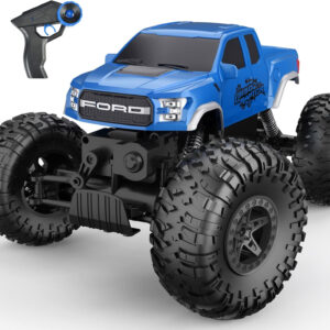 DOUBLE E Ford Raptor F150 RC Car 4WD Monster Trucks for Boys,11 Inches Off Road Crawler Vehicle RC Truck Toy Gift for Boys Girls 6 7 8-12 Years-Blue