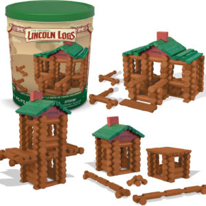 Lincoln Logs – 100th Anniversary Tin, 111 Pieces, Real Wood Logs - Ages 3+ - Best Retro Building Gift Set For Boys/Girls - Creative Construction Engineering - Preschool Education Toy