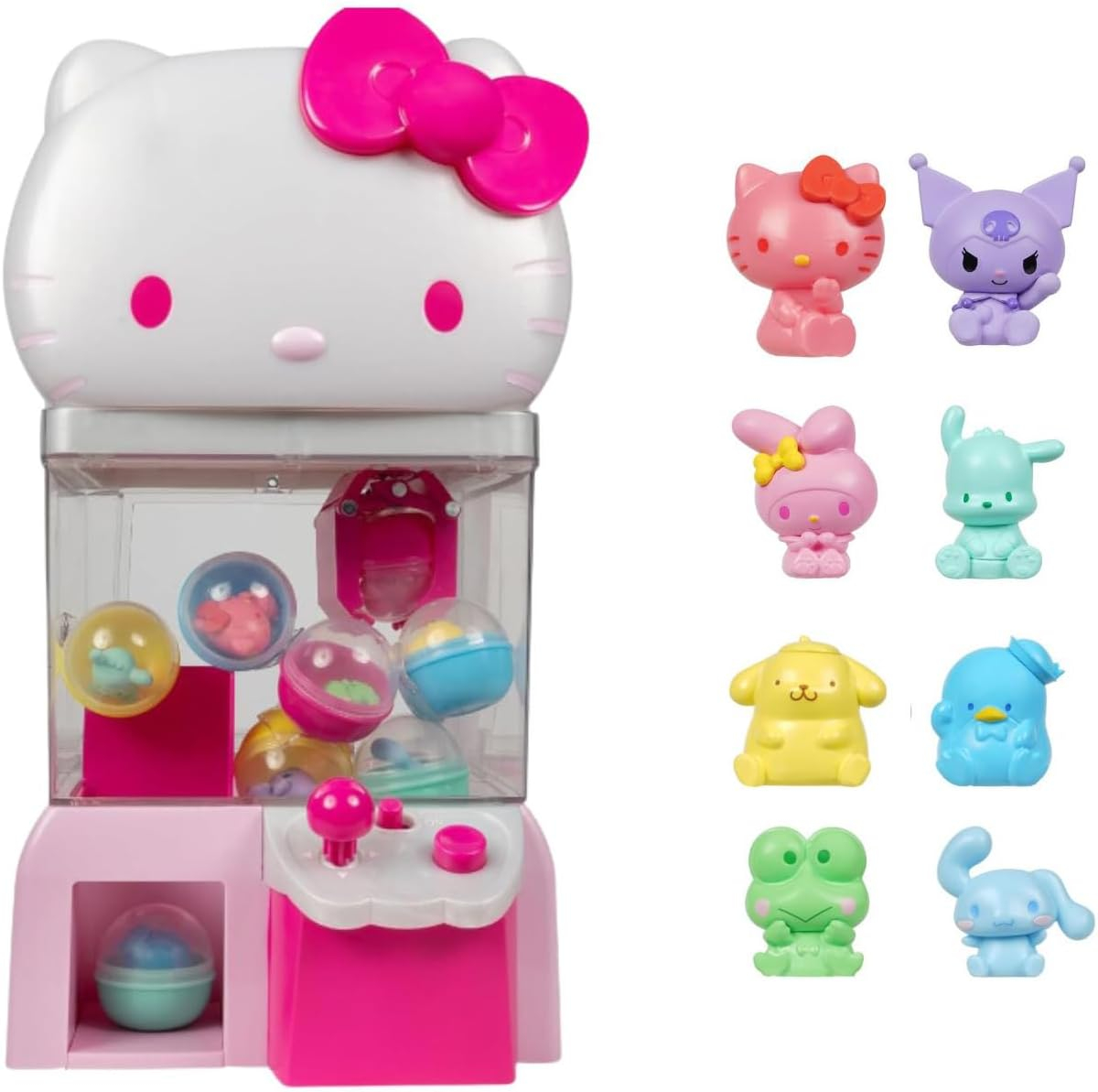Hello Kitty and Friends, 12” Claw Machine with 8 Collectible Mini Figures - Officially Licensed Sanrio Product from Jazwares (Amazon Exclusive)