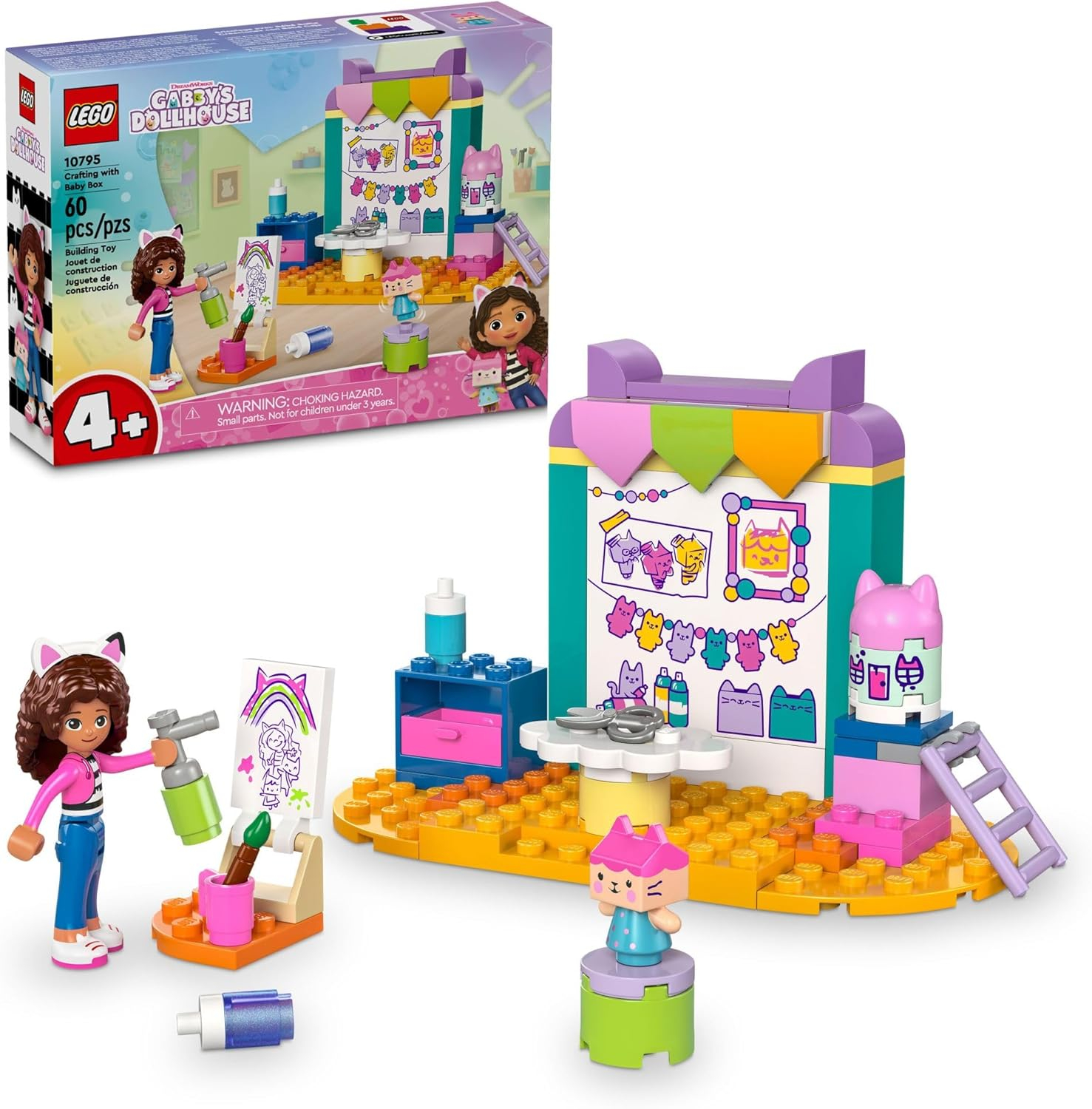 LEGO Gabby's Dollhouse Crafting with Baby Box Building Toy - Pretend Play Toy Figures & Playset for Kids, Girls & Boys, Ages 4+ - Gift for Christmas - 10795