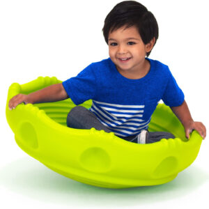 Simplay3 Two Sided Rock Around Wobble Disk and Climbing Dome for Toddlers and Kids - Rocking and Climbing - Indoor/Outdoor - Green, Made in USA