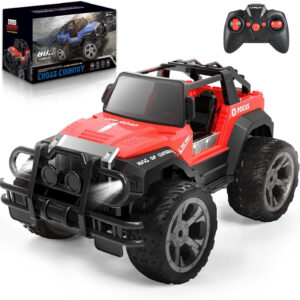Carox Remote Control Car for Kids-1:16Remote Control Truck with Headlight and Storage Case-80mins Playtime RC Truck for All Terrain-Red Remote Control Jeep Toy for Boys Girls Kids (red)