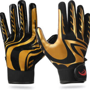 Youth Football Gloves Kids Silicone Grip Receiver Gloves with Super Stick Ability for Best Game Experience