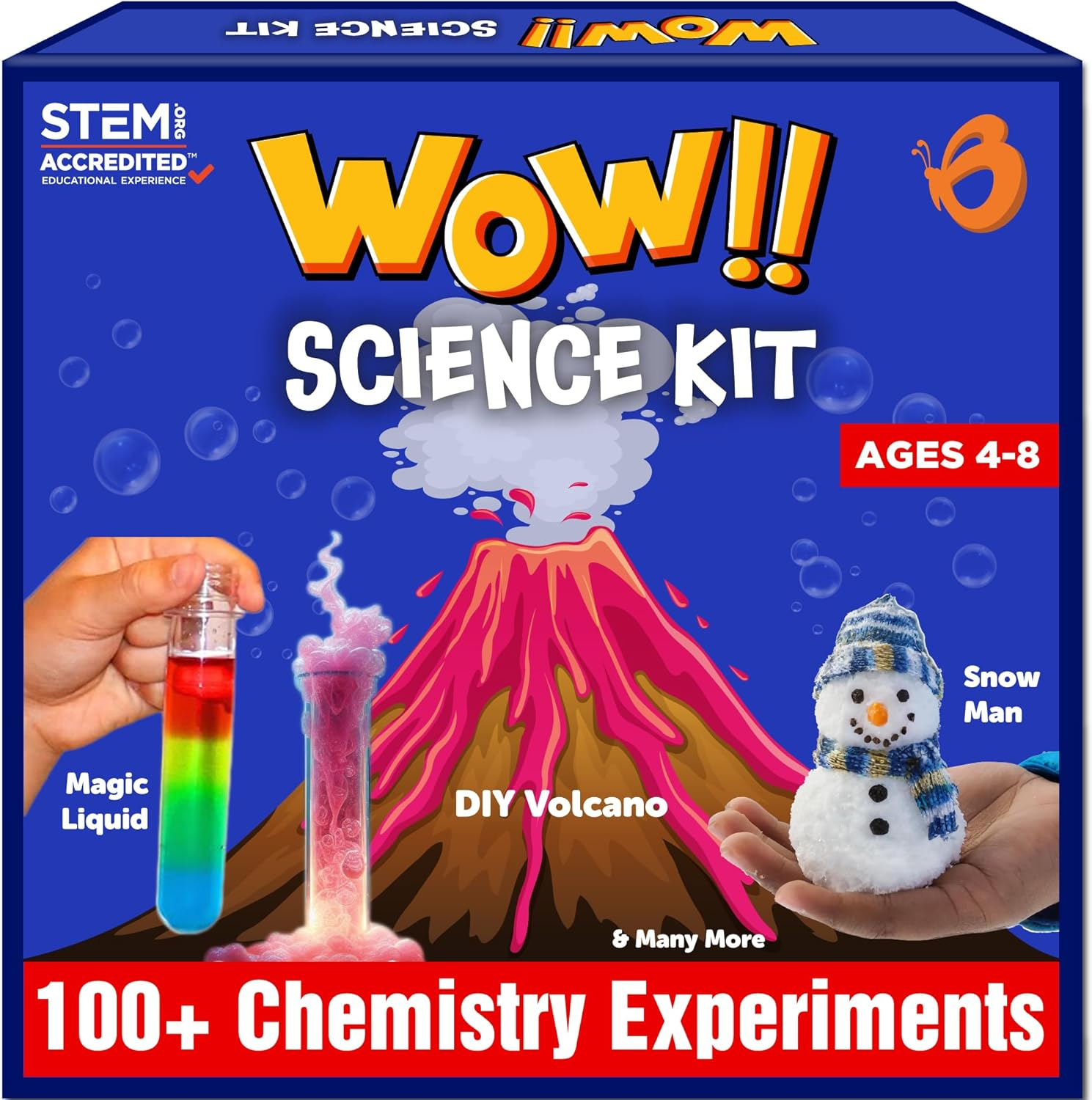 Butterfly Edufields Science Kits for Kids Age 5-7 | Science Kit Gifts for 6 Year Old Boys | Science Experiments for Kids 6-8 | Kids Science Kits Age 5-8 | Cool 7 Year Old Gifts | Volcano Science Kit