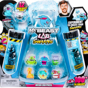 MrBeast Lab Swarms Mega Lab 12 Pk Vipermite - Experiment by Adding Water, Shaking The Test Tube & Revealing 12pk of 1" MrBeast Collectible Characters, 100+ to Collect, includes Special Edition Panther