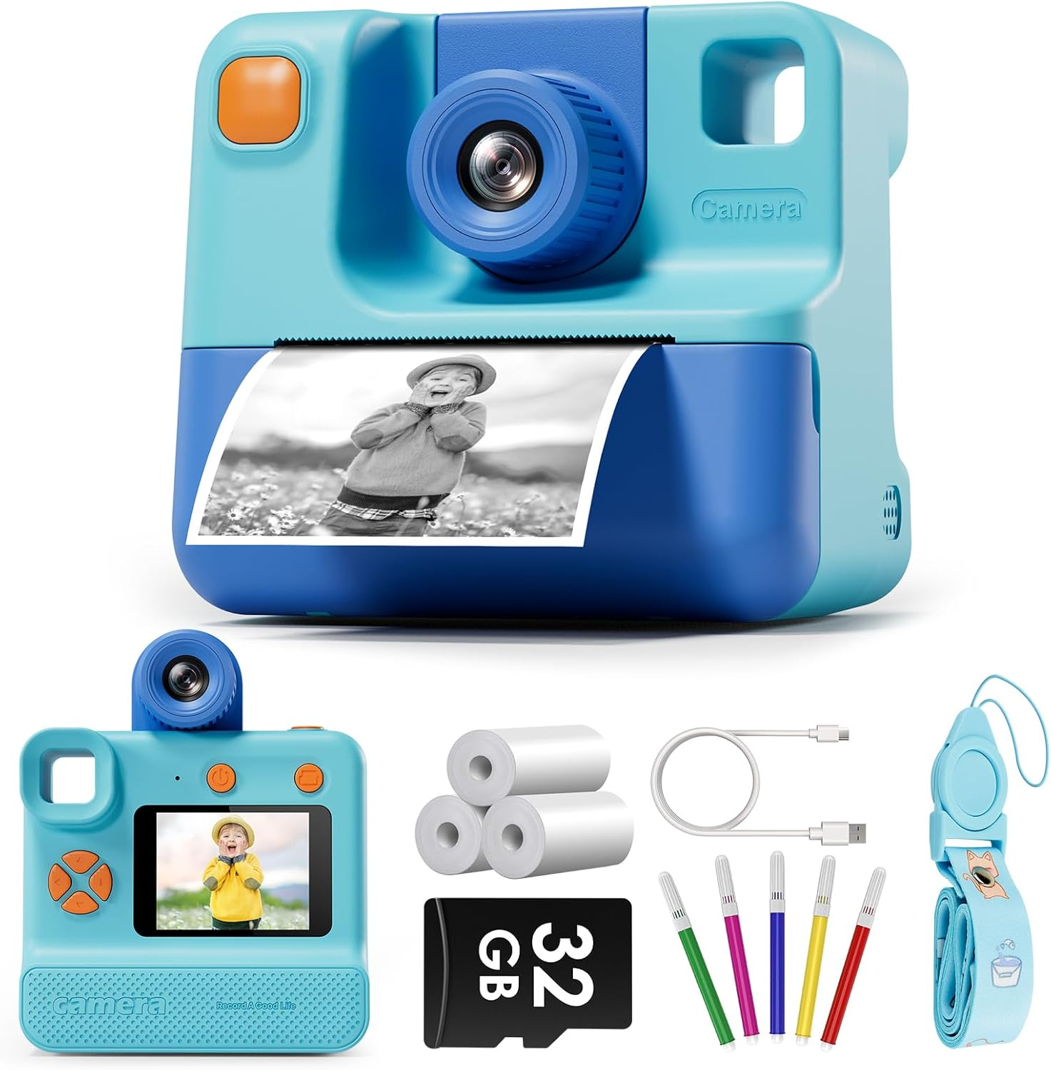 Kids Camera Instant Print, Christmas Birthday Gifts for Toddle Girls Boys Age 3-12, 24MP &