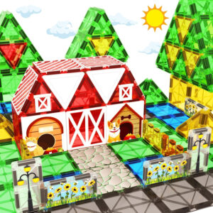 Magnetic Tiles Farm Animal Garden Toddler Toys Construction Set, Kids Magnetic Building Blocks STEM Toys for Ages 3-8, Montessori Sensory Educational Magnet Toys for 3+ Year Old Boys and Girls Gifts.