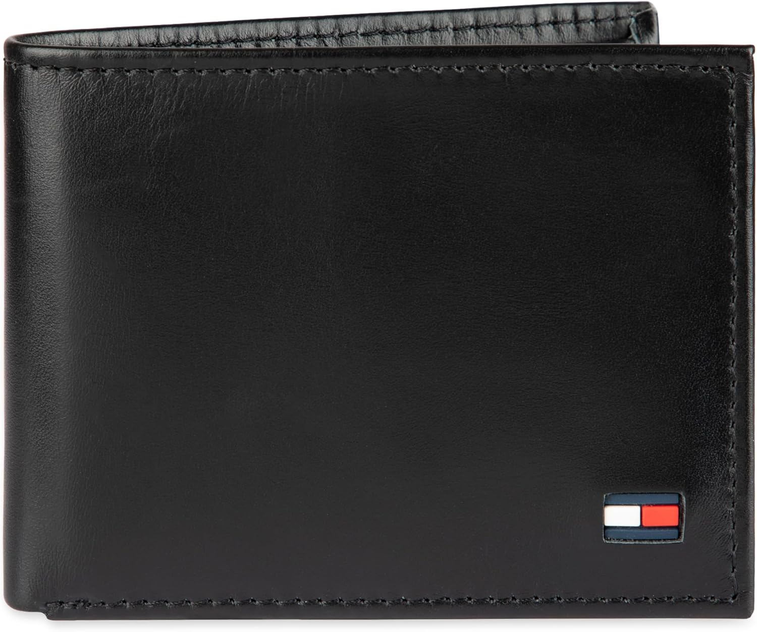 Tommy Hilfiger Men's Classic Logo Style Passcase Bifold Wallet with Multiple Card Slots and ID