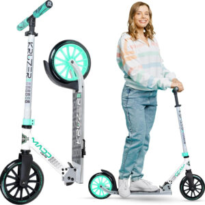 Madd Gear Metro 200 Folding Adult & Teen Scooter - Adjustable, Lightweight, 2-Wheel Commuter Scooter with Large Smooth Rolling Wheels