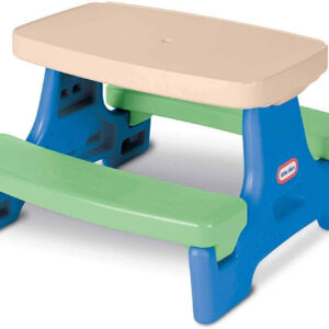 Little Tikes Easy Store Jr. Kid Picnic Play Table, Blue,green
