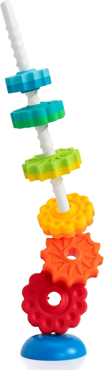 Fat Brain Toys SpinAgain, Baby Stacking Toys for Toddlers, Building Baby Toys for Ages 1+, Spinning Toddler Toys