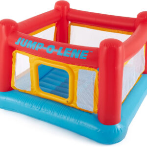 Intex Inflatable Jump-O-Lene Indoor or Outdoor Playhouse Trampoline Bounce Castle House with Crawl-Thru Door and Net for Kids Ages 3-6