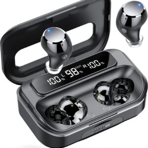 Bluetooth 5.3 Wireless Earbuds with Deep Bass, 100H Playtime, LED Display, IP7 Waterproof - For iOS