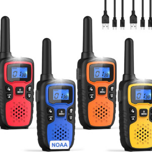 Wishouse Walkie Talkies for Adults Long Range-Handheld 2 Way Radios Rechargeable,Hiking Accessories Camping Gear Xmas Birthday Gift for Kids with Lamp,SOS Siren,NOAA Weather Alert,Easy to Use 4 Pack