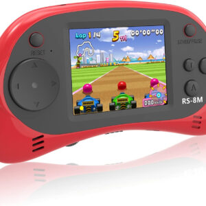 Kids Handheld Games 16 Bit Retro Video Games Console with 220 HD Electronic Games - 2.5'' LCD Portable Travel Games Entertainment Gifts for Boys Girls Ages 4-12 (Classic Red)
