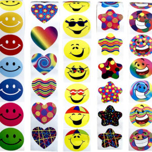 Sticker Roll 5 Rolls of Party Supplies Stickers for Kids Teachers 1000 Stickers