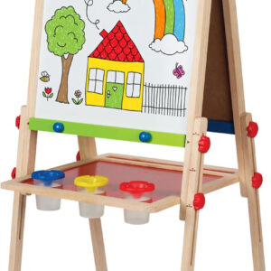Award Winning Hape All-in-One Wooden Kid's Art Easel with Paper Roll and Accessories Cream, L: 18.9, W: 15.9, H: 41.8 inch