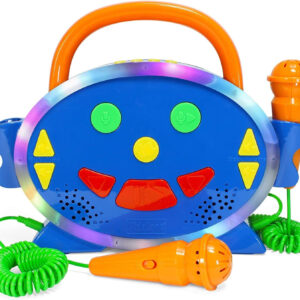 Kidzlane Kids Karaoke Machine - Singing Machine with 2 Microphones and Bluetooth - 100 Pre-Loaded Songs -Kids Music Player with Record & Playback and Multicolor Lights - Unique Gift for Toddlers