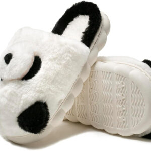 Axcone Toddler Boys Girls Animal Panda Slippers Kid's Indoor Home Slippers for Winter Warmth Slippers Cartoon Soft Plush Slippers（Toddler/Little Kids/Big Kids）