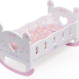 ROBUD Wooden Baby Doll Crib, Baby Doll Bed Toys, for Dolls Up to 18 Inch, Doll Accessories - with Mattress, Pillow, Quilt, Gift for Boys & Girls, Ages 3+