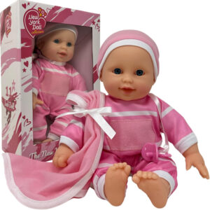The New York Doll Collection 11 inch Soft Body Baby Doll in Gift Box - 11" Baby Doll Toy for Kids, Boys, Girls and Toddlers - Baby Doll Pacifier Accessory Included