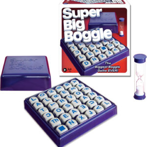 Winning Moves Super Big Boggle with 6x6 Grid and 36 Letter Cubes Games USA, The Biggest Boggle Game Ever, 4 Minute Sand Timer, for 2 or More Players, Ages 8+ (1165)
