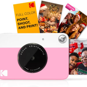 KODAK Printomatic Full-Color Instant Print Digital Camera - Colorful Photos On Zink 2x3" Sticky-Back Photo Paper - 5MP, Portable, Creative Fun Gift for Birthday, Christmas, Holiday - Pink