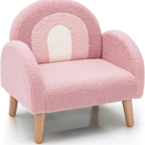 INFANS Kids Sofa, Toddler Armchair with Solid Wooden Frame Anti-Tipping Design Plush Fabric, Upholstered Children Chair for Kindergarten Playroom Preschool, Gift for Boys Girls, Toddler Couch