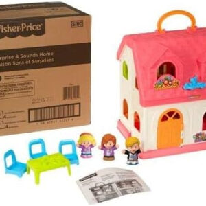 Fisher-Price Little People Toddler Toy Surprise & Sounds Home Musical Playhouse with Figures & Accessories for Pretend Play Kids Ages 1+ Years