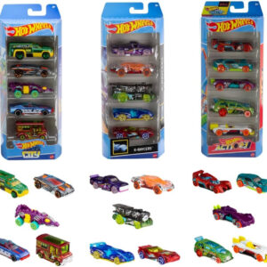 Hot Wheels Toy Cars, Bundle of 15 1:64 Scale Vehicles, Includes 3 5-Packs with Different Themes: HW City, X-Raycers & Track Pack [Amazon Exclusive]