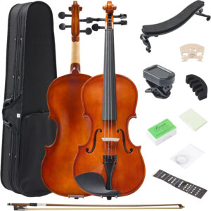 FDT&ENJOY Violin for Beginners Adults,4/4 Violin Full Size Acoustic Violins, Beginner Kit For Student Include Violin Case, Violin Rosin, Violin Bow, Violin Bridge, Violin Strings, Violin Shoulder Rest