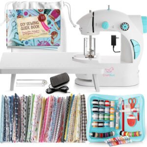 Mini Sewing Machine for Beginners, 122-Piece Portable Sewing Machine, Dual Speed Small Sewing Machine, Adults and Kids Sewing Machine, Travel Beginner Sewing Machines with Sewing Kit and Book, Blue