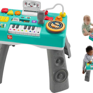 Fisher-Price Baby & Toddler Toy Laugh & Learn Mix & Learn DJ Table Musical Activity Center with Lights & Sounds for Infants Ages 6+ Months