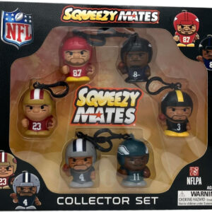 Party Animal Squeezymates NFL 2025 Series 7 Collector Box Set, 6 Figures, 2 1/2 Inch Tall, Team Colors